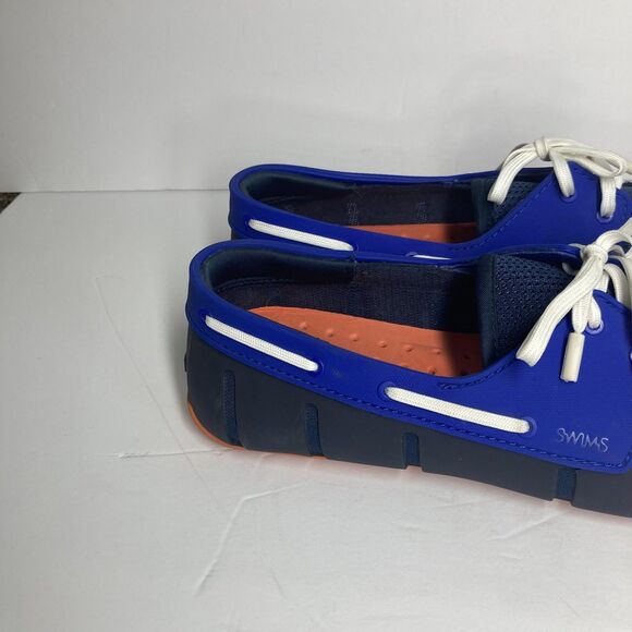 Swims Shoes Mens Size 9 Blue Orange Mesh Lace Up Loafers Water Resistant Comfort - Picture 9 of 15